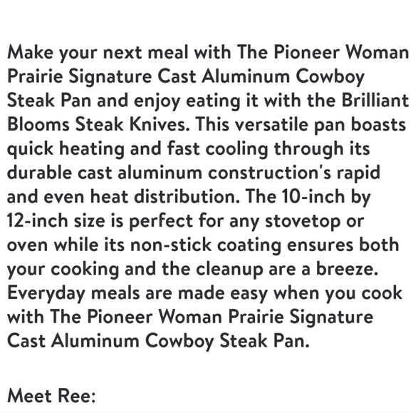 ❤️ New Pioneer Woman Prairie Cowboy Grill Steak Pan with Steak Knifes - Picture 2 of 10